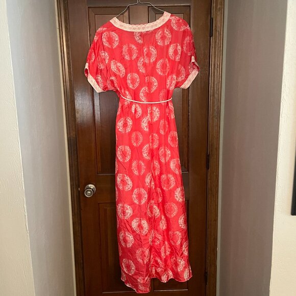 NWOT Size Medium Calypso St. Barth for Target silk pink white tie-dye caftan - Picture 3 of 11